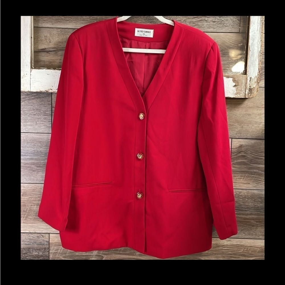 Alfred Dunner Classy Red Blazer Suit Jacket, Size 14